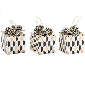 Mackenzie-Childs Glam Up Capiz Gift Ornaments, Set Of 3. RETIRED & HTF!